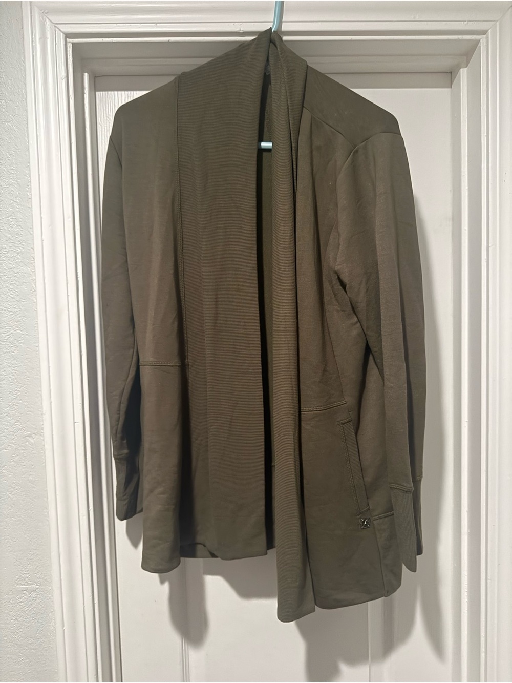 Olive Open-Front Cardigan Jacket